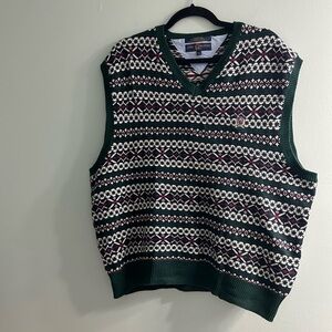 vintage Tommy Hilfiger cable knit sweater vest golf vest fair isle print preppy